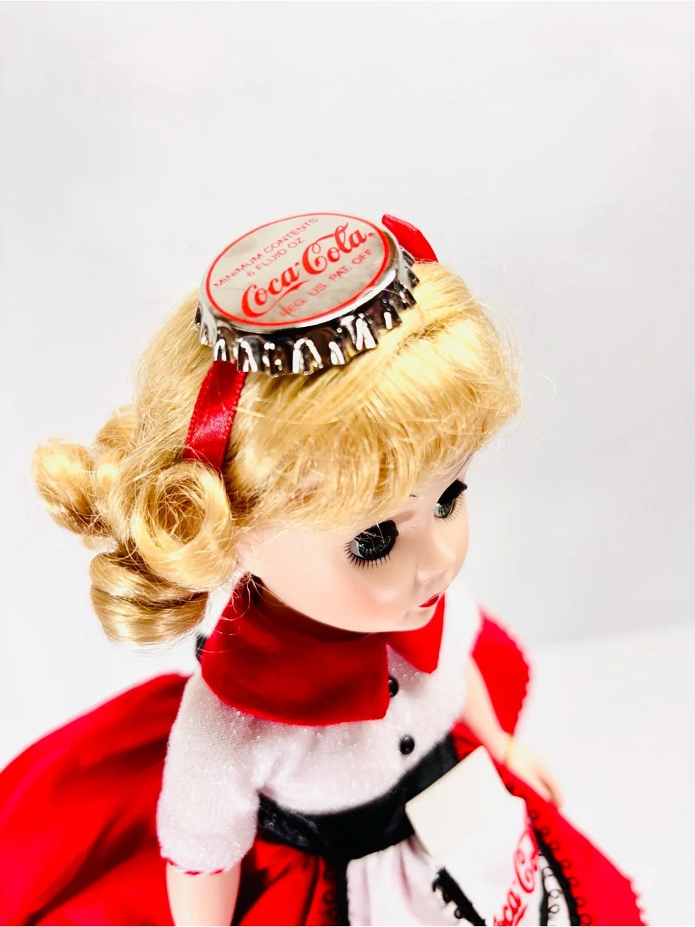 Coca Cola 13” Madame Alexander 1923-1998 75th Anniversary Carhop Doll With Stand
